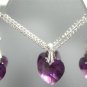 Heart  Pendant Set Silver made with SWAROVSKI ELEMENTS