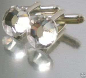 Wedding Groom Usher Best Man Crystal Cufflinks made with SWAROVSKI ELEMENTS