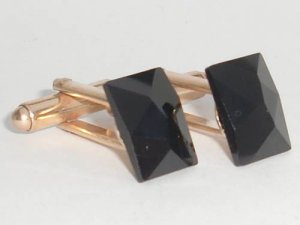 Wedding Cosmic Jet Crystal Groom Usher Cufflinks made with SWAROVSKI ELEMENTS