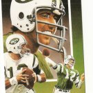 Joe Nameth Hand Bonded Card Unique Oddball Football NY Jets 3 Scenes Artwork '91
