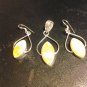 Brand New Beautiful Silver Sun Yellow 3-Piece Pendant Earrings Set