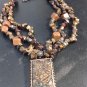 Beautiful Brown Bold Beaded Vintage Necklace