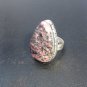 Brand New Bold  Black And Pink Stone Silver RING SZ 9.25