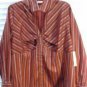 Brand New  Women's Earthtone Striped Long Sleeve Blouse