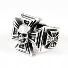 Iron Cross Skull Ring