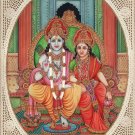Rama Sita Ramayana Painting Handmade Indian Hindu Religion Watercolor Ethnic Art