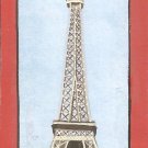 India Miniature Painting Paris Eiffel Tower Handmade Landmark Watercolor Artwork