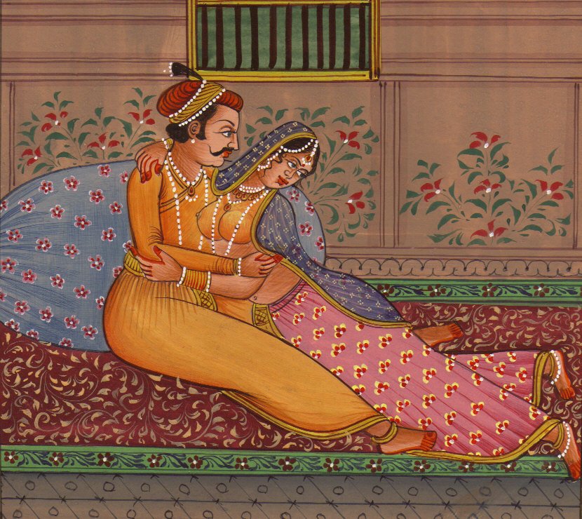 Mughal Miniature Artwork Handmade Moghul Harem Erotic Watercolor Paper ...