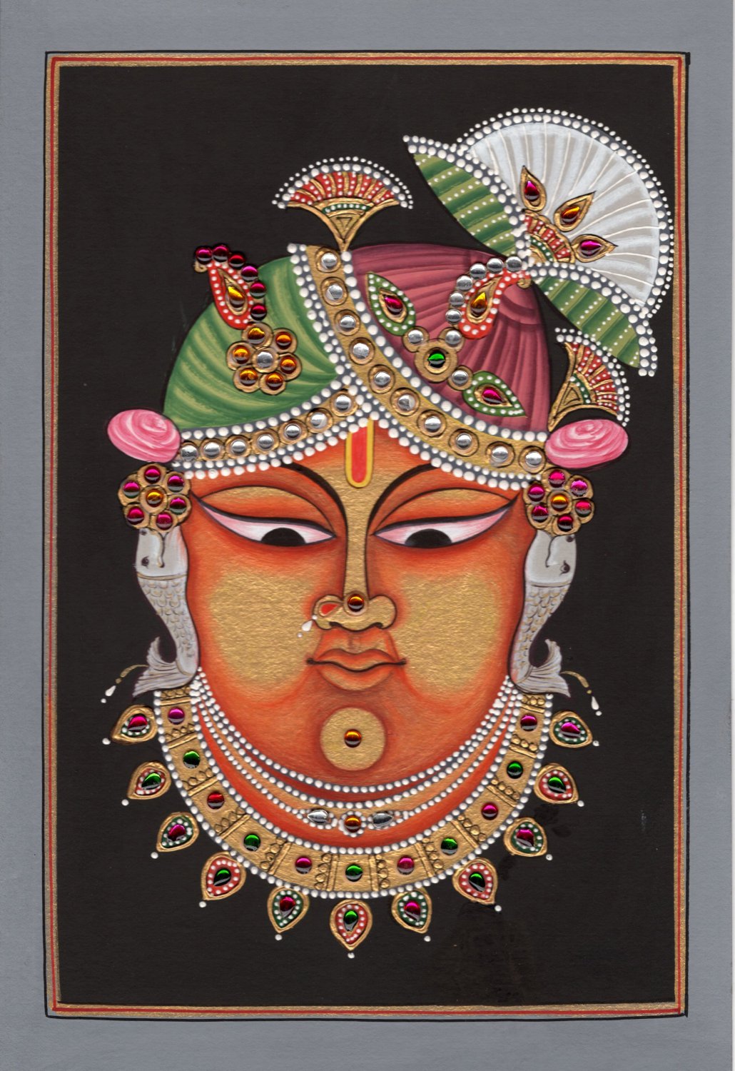 Shrinathji Krishna Hindu Painting Handmade Sreenath Spiritual Srinath Painting