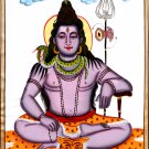 Lord Mahadev Shiva Art Handmade Opaque Watercolor Hindu Spiritual Silk Painting