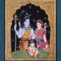 Tanjore Ganesha Shiva Parvati Art Handmade Indian Hindu Deity Thanjavur Painting