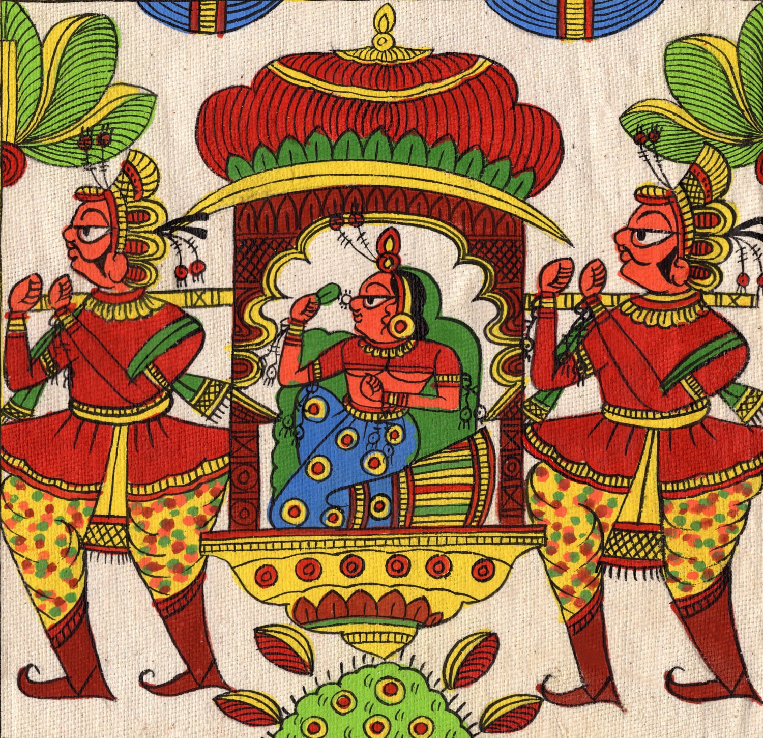 Phad Miniature Art Handmade Indian Rajasthan Folk Maharani Scroll Painting