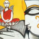 Buddha Wall Art Hand Painted Canvas Oil Indian Buddhist Spiritual Decor Painting