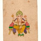 Ganesha Art Handmade Opaque Watercolor Spiritual Ganesh Symbolism Folk Painting