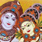 Kerala Mural Parvati Shiva Painting Handmade South Indian Hindu Ethnic Decor Art