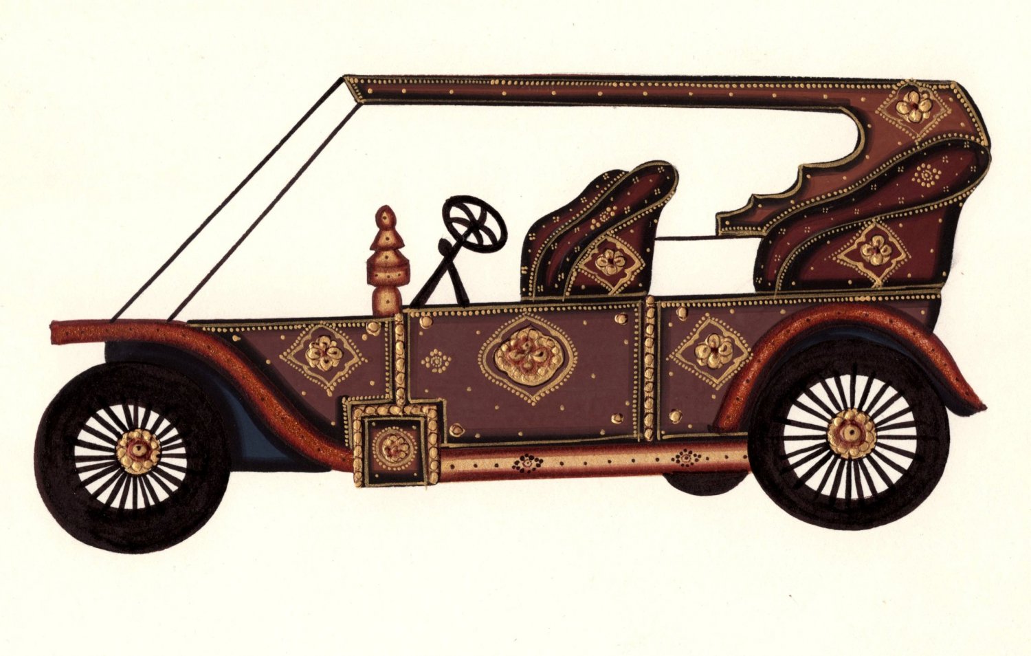 Rajasthani Miniature Automobile Art Handmade Indian Antique Car Art Handmade Indian Antique Car