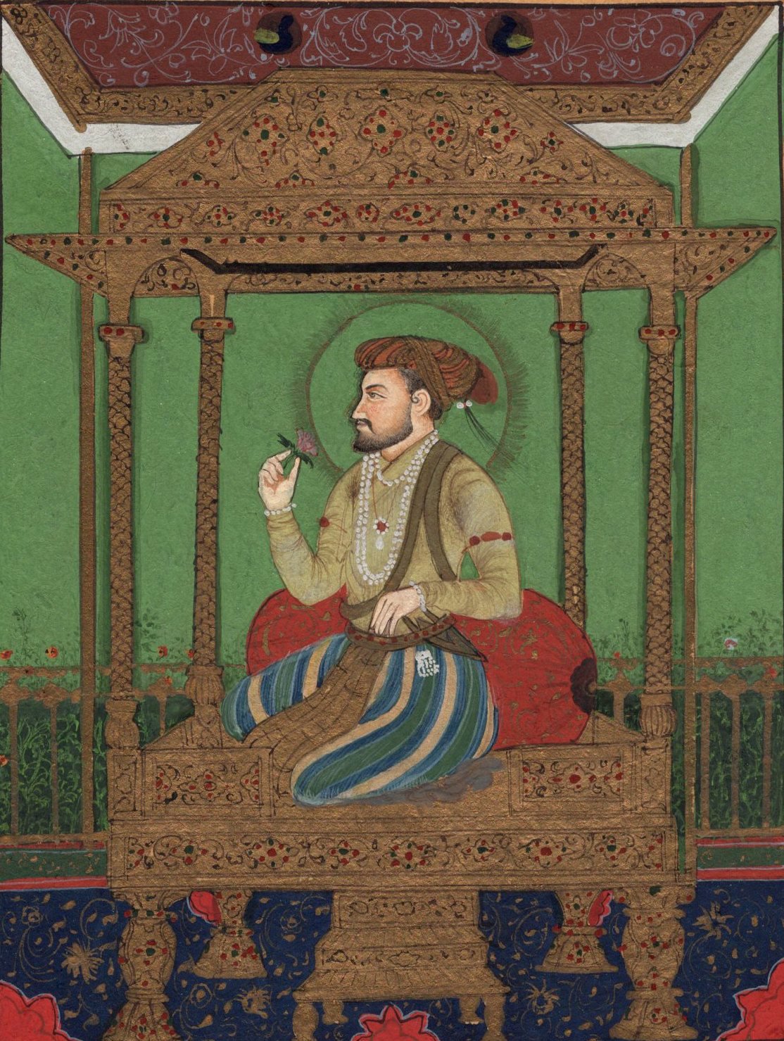 Mughal Miniature Painting Handmade Shah Jahan Peacock Throne Moghul ...