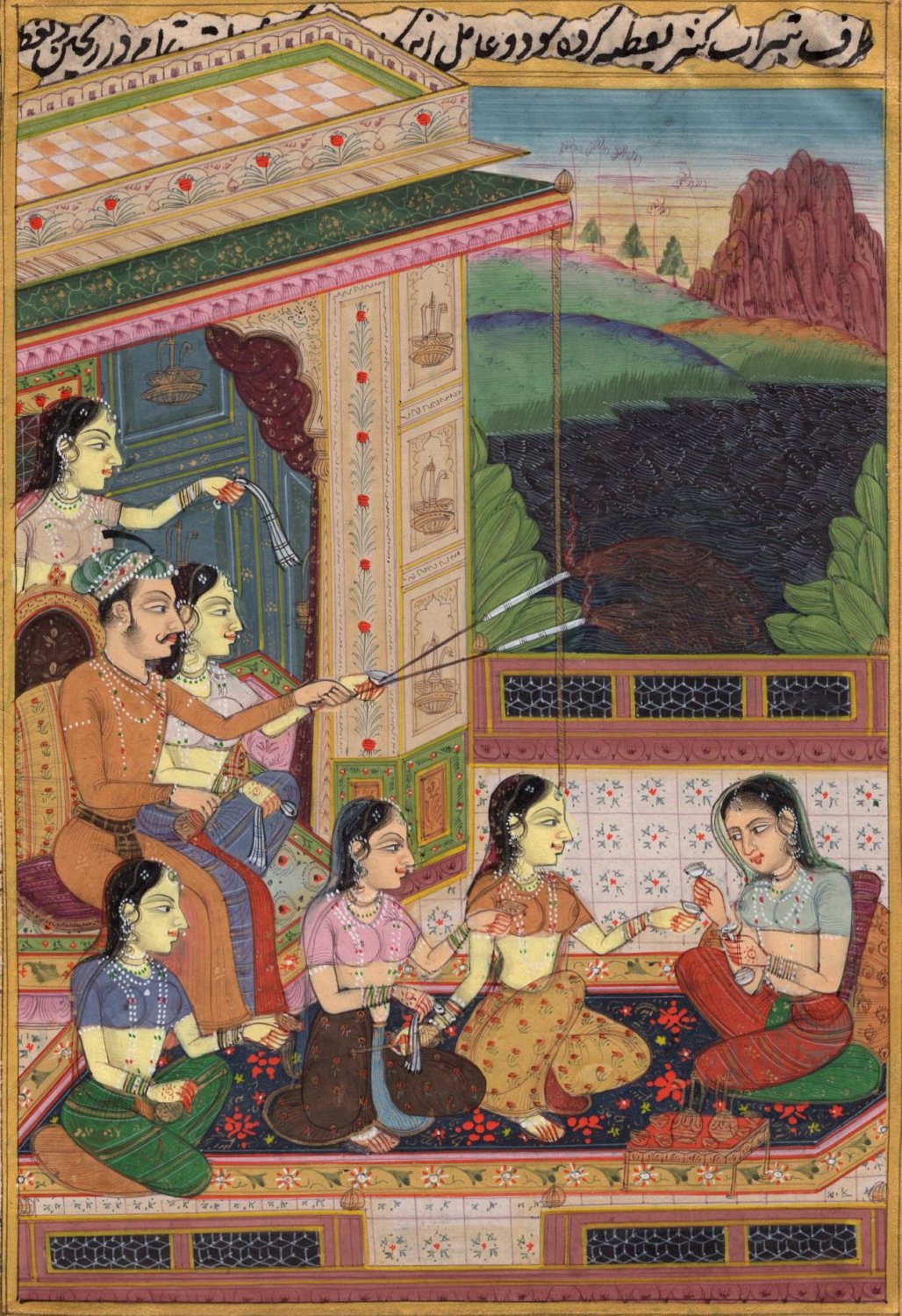 Rajasthani Miniature Painting Handmade Indian Maharajah Diwali Festival