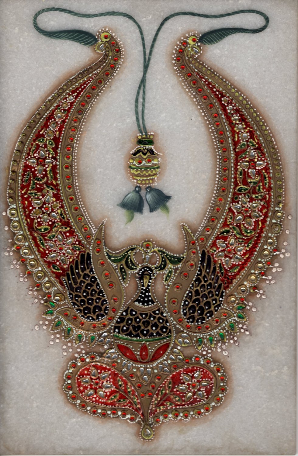 Rajasthani Jewelry Painting Handmade Decorated Embossed Indian Ornament