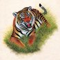 India Wild Tiger Miniature Art Handmade Watercolor Ethnic Animal Paper Painting