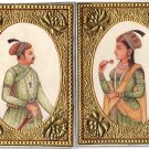 Emperor Jahangir Empress Nur Jahan Rare Mughal Miniature Art Historical Painting