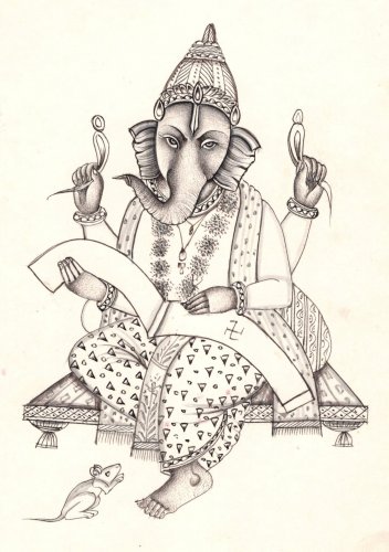 Vector Illustration Sketch Lord Ganesha's Outline Stock Vector by  ©wirestock_creators 583319278