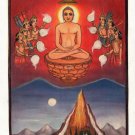 Jain Religion Miniature Painting Rare Handmade Bhaktamara Stotra Tirthankara Art
