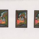 Krishna Radha Pahari Handmade Art Indian Miniature Krsna Ethnic Folk Painting