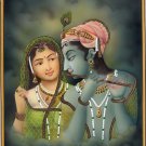 Krishna Radha Love Story Art Handmade Hindu Religious Ethnic Modern Painting