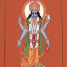 Lord Sri Vishnu Hindu God Artwork Indian Folk Religious Handmade Paper Painting
