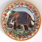 Indian 5″ Marble Plate Art Handmade Floral Elephant Home Decor Stone Painting
