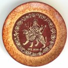Indian 7″ Terracotta Durga Plate Art Handmade Clay Pottery Home Decor Folk Art