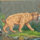 Saber Toothed Cat Tiger Painting Handmade Indian Pre Historic Wild Animal Art