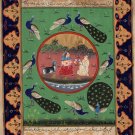 Mughal Art Handmade Moghul Illuminated Manuscript Miniature Flora Fauna Painting