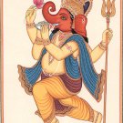 Lord Ganesh Painting Handmade Watercolor Indian God Ganesha Hindu Religion Art