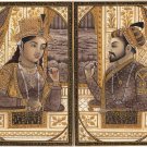 Mughal Miniature Art Emperor Shah Jahan Empress Mumtaz Mahal Rare Royal Painting