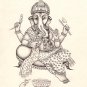 Ganesha Painting Handmade Indian Hindu God Ganesh Ethnic Religion Ink Sketch Art