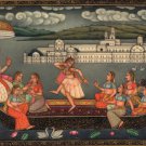 Mughal Empire Miniature Painting Handmade Indian Mogul Dynasty Emperor Decor Art