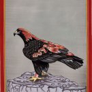 Golden Eagle Bird Painting Handmade Watercolor Ornithology Feather Ethnic Art