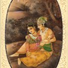 Radha Krishna Hindu Miniature Art Handmade Indian Spiritual Romance God Painting