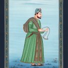 Mughal Empire Nobleman Miniature Painting Hand-Painted India Ethnic Portrait Art
