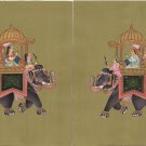 Mughal Miniature Royal Art Rare Handmade Ambabari King Elephant India Painting