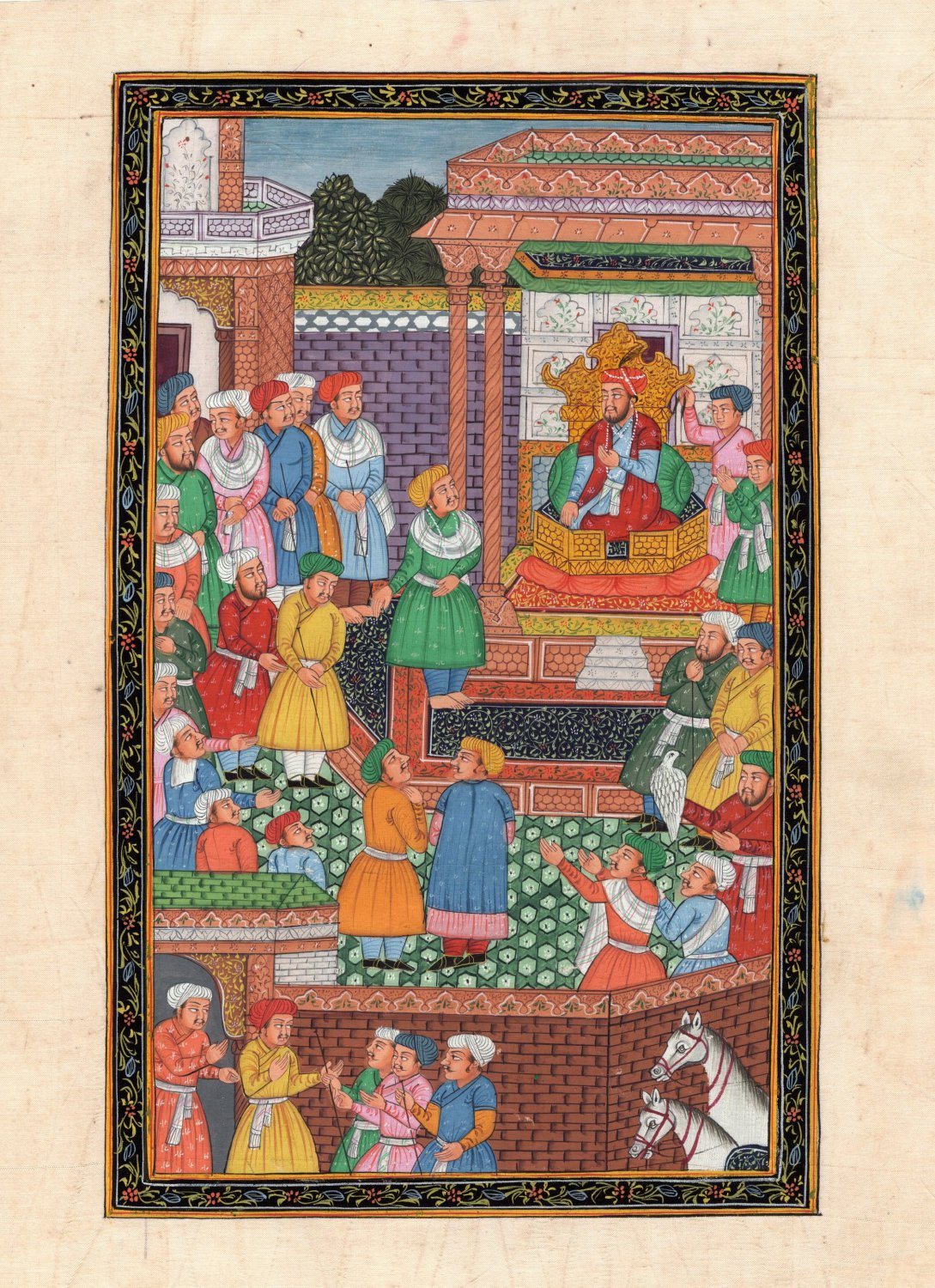 Mughal Empire Painting Moghul Miniature Emperor King Jahangir