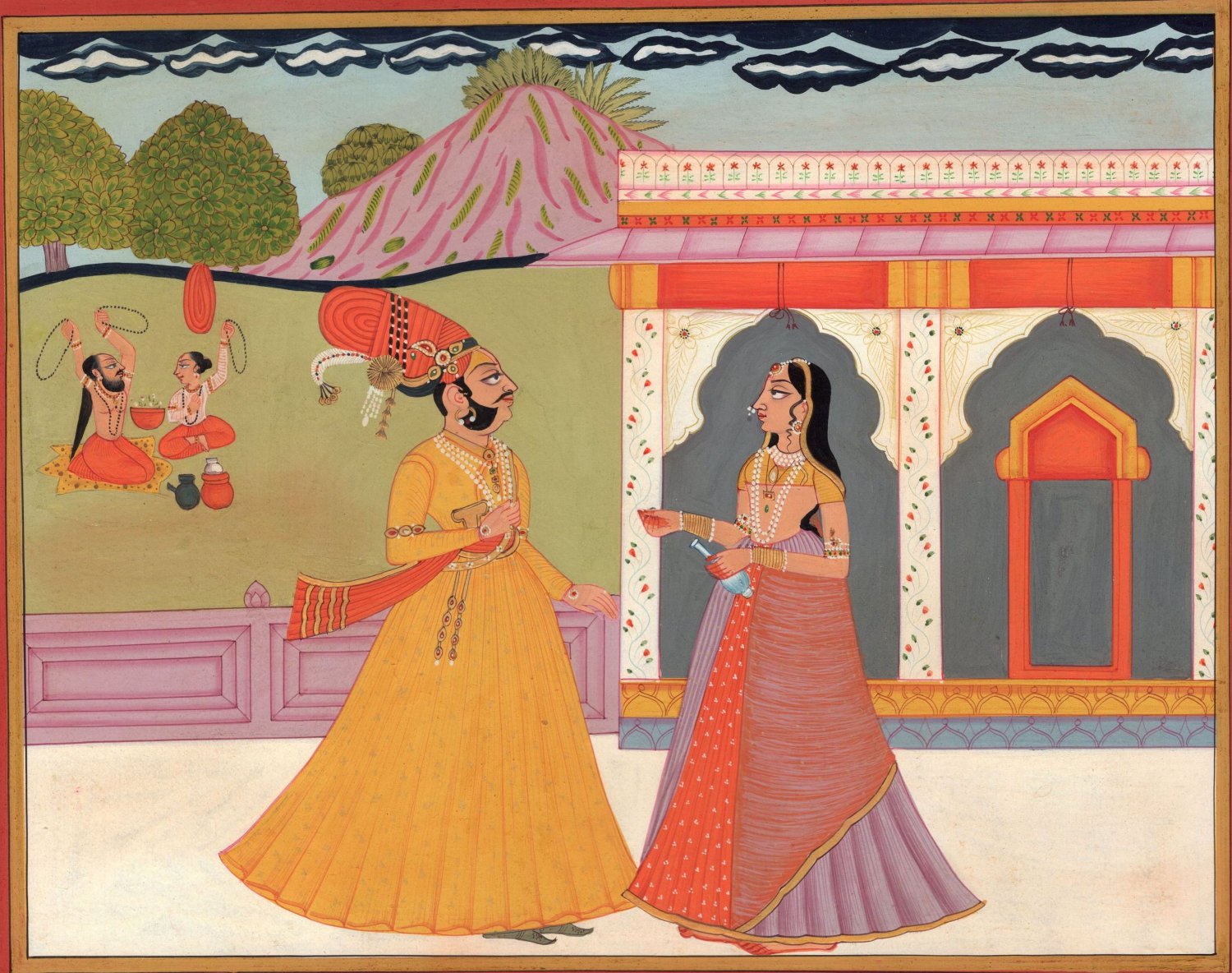 Rajasthani Kota Painting Handmade Indian Miniature Rajput Maharajah 