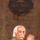 Albert Einstein Painting Handmade Indian Miniature Old Stamp Paper Portrait Art
