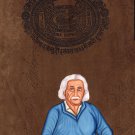 Albert Einstein Art Handmade Indian Miniature Old Stamp Paper Portrait Painting