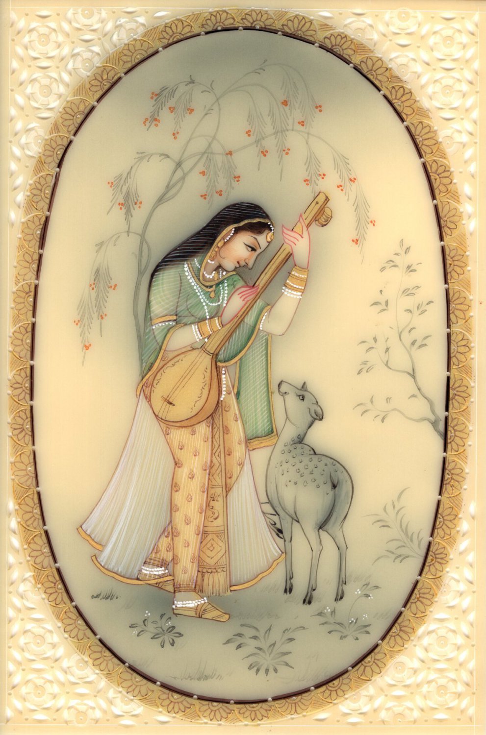 Rajasthan Miniature Todi Ragini Ragamala Art Indian Handmade Ethnic Painting