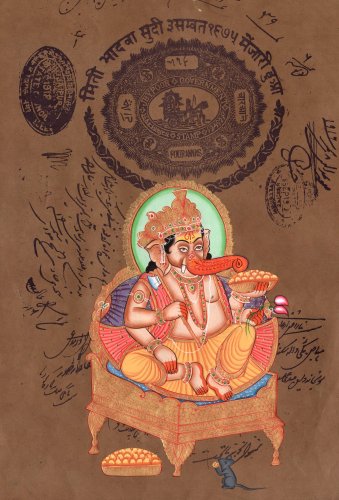 Ganesh Hindu Art Vintage Dictionary Art Print Alternative Illustration
