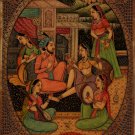 Indian Miniature Painting Handmade Antique Finish Dara Shikoh Mughal Dynasty Art