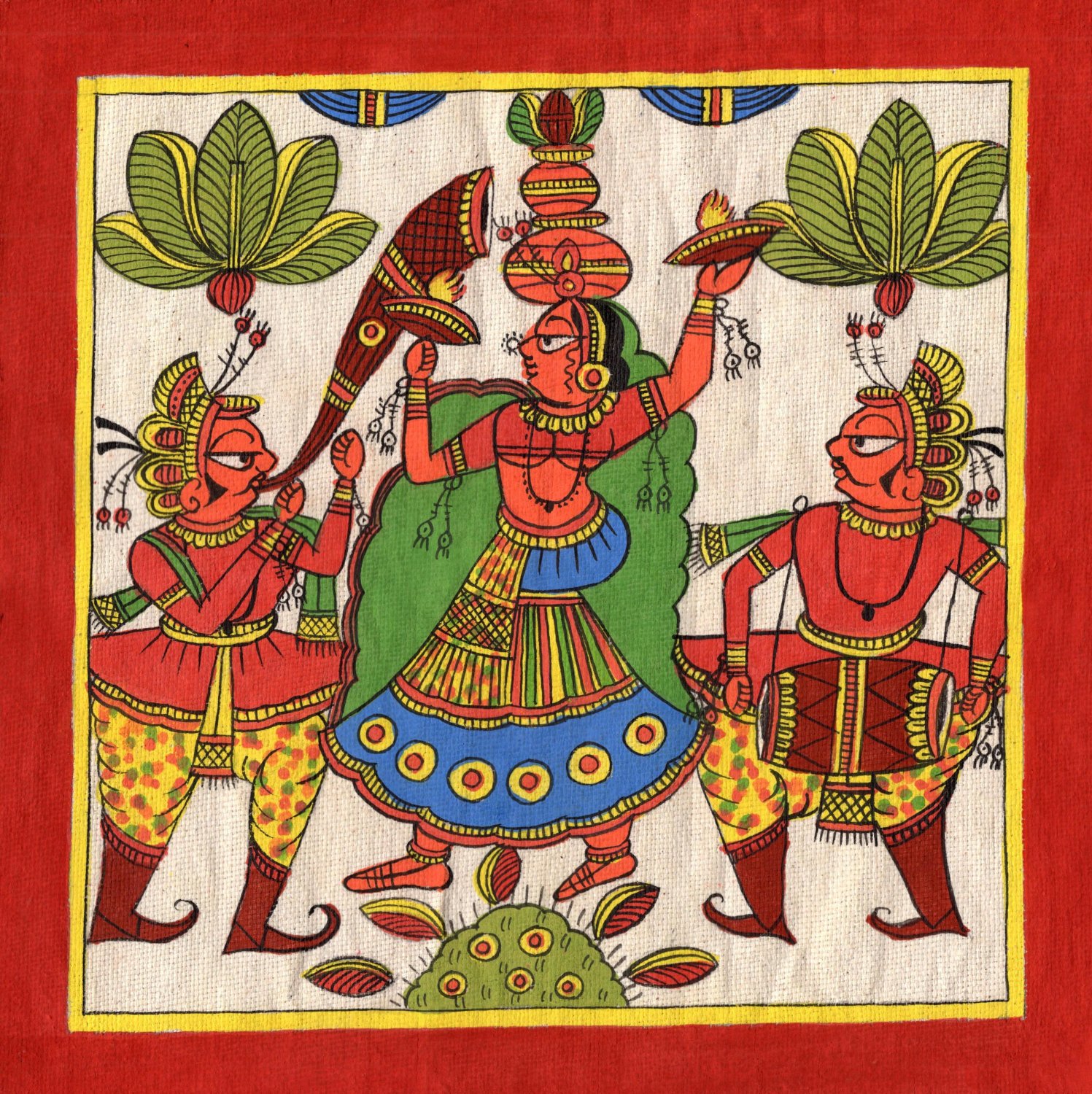 Rajasthani Phad Painting Handmade Indian Folk Miniature Royal Maharani